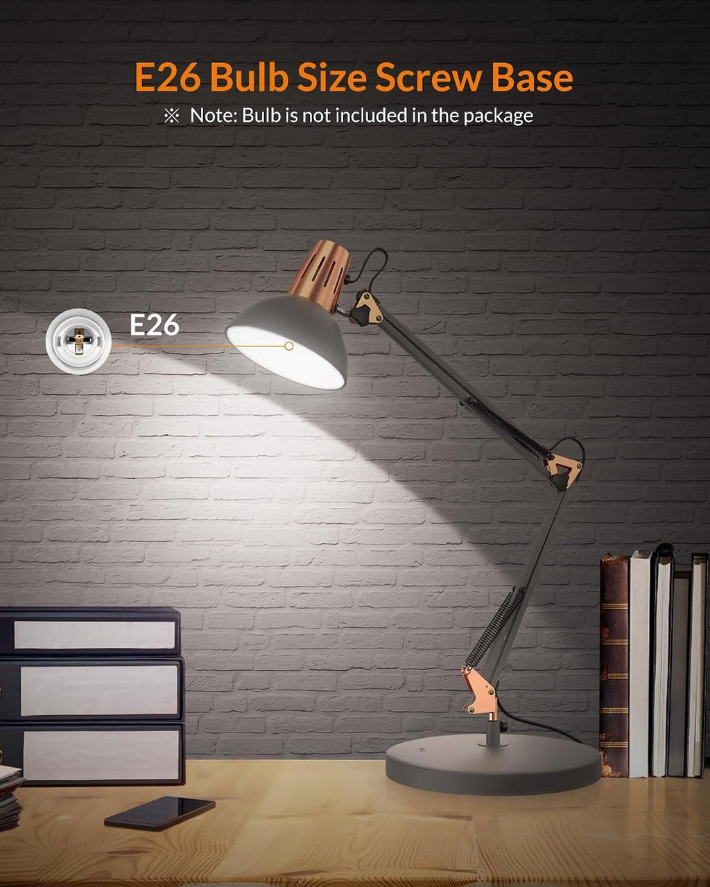 Metal Clamp Swing Arm Desk Lamp