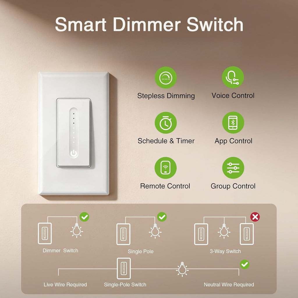 Smart Dimmer Switch 3 PCS