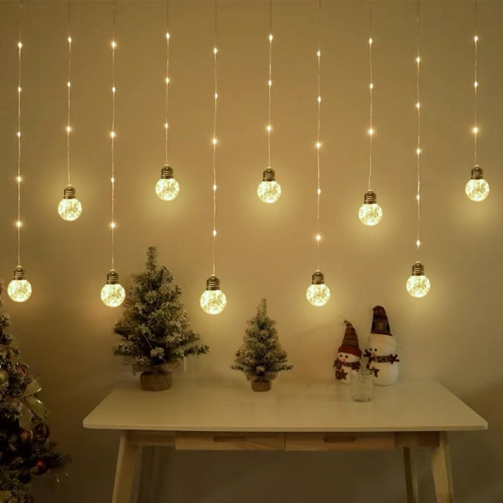 200 LED Edison‑Style Curtain String Lights with Remote