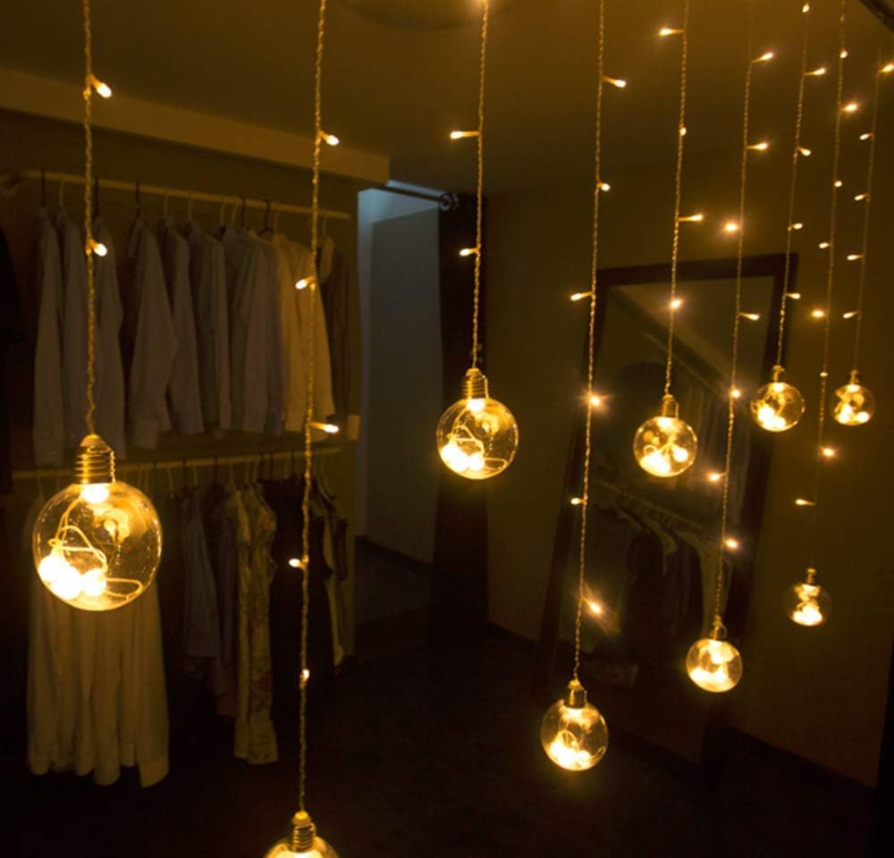 138LED Globe Curtain String Lights