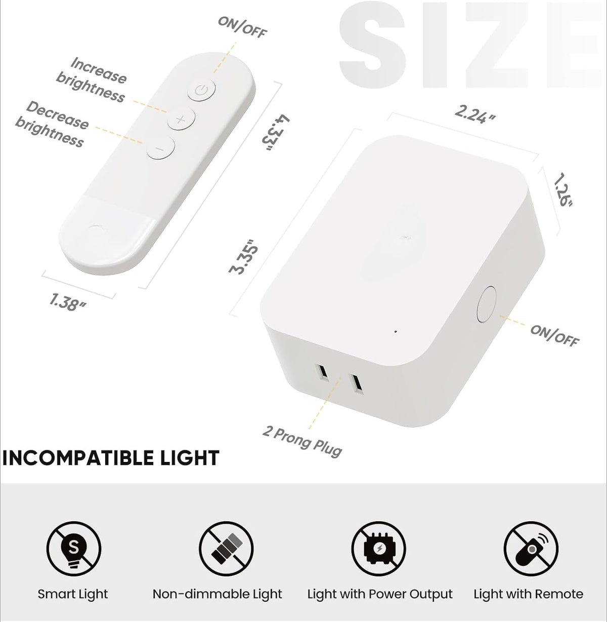 Dimmer Plug with Remote