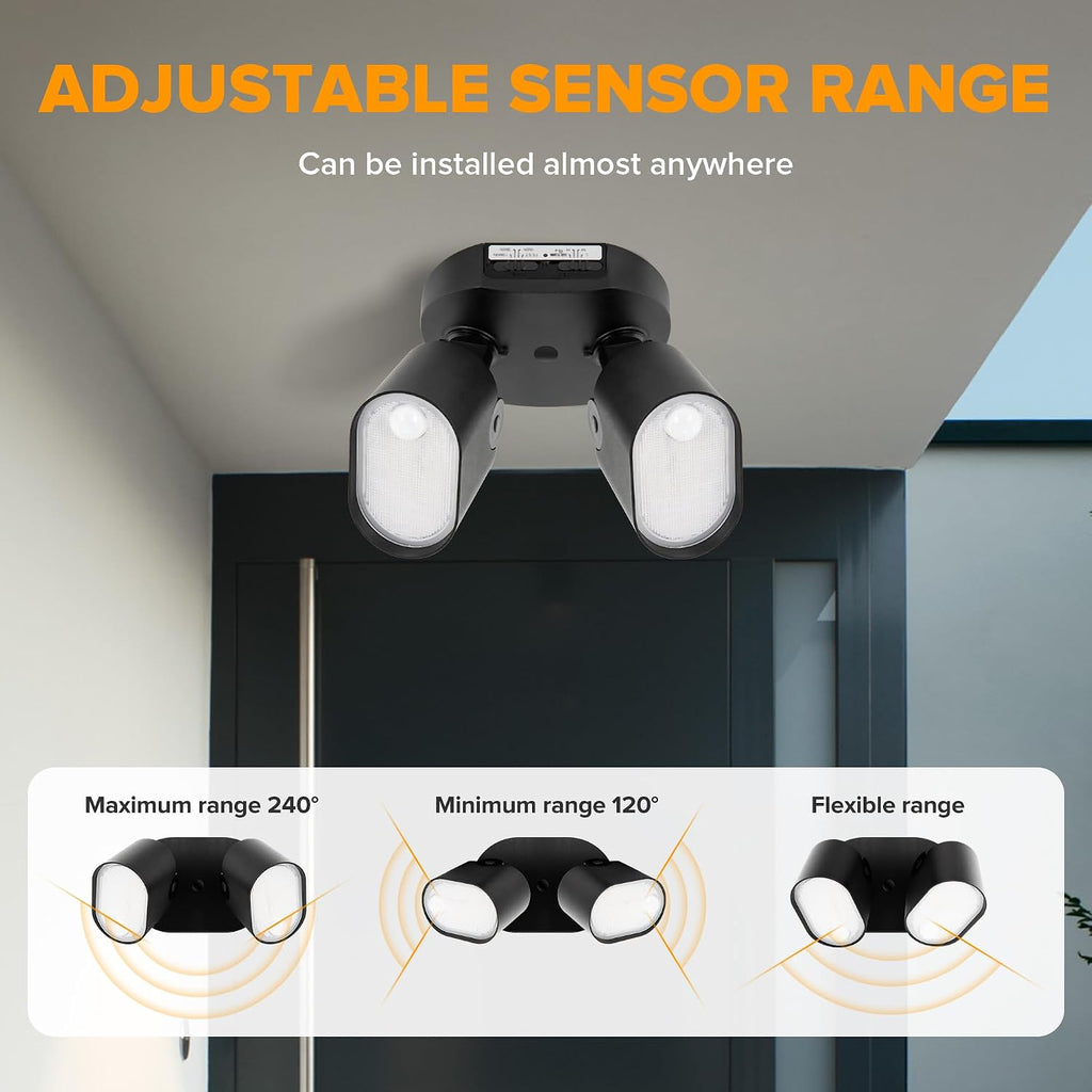 2 Pack 35W Dual‑Sensor Outdoor Flood Lights