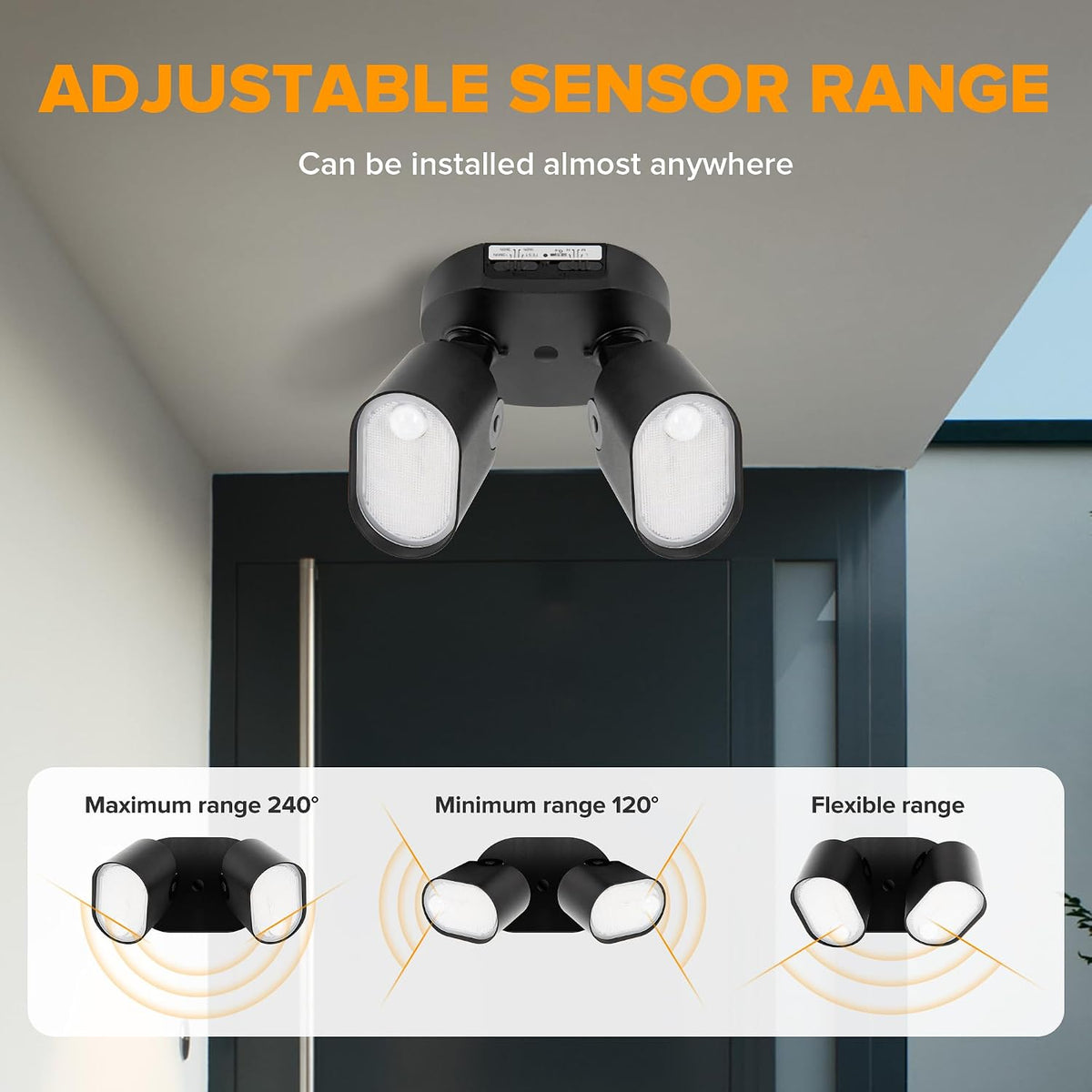 2 Pack 35W Dual‑Sensor Outdoor Flood Lights