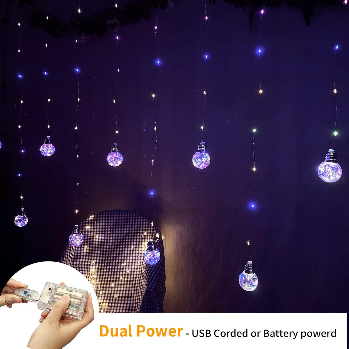 200 LED Multicolor Curtain String Lights