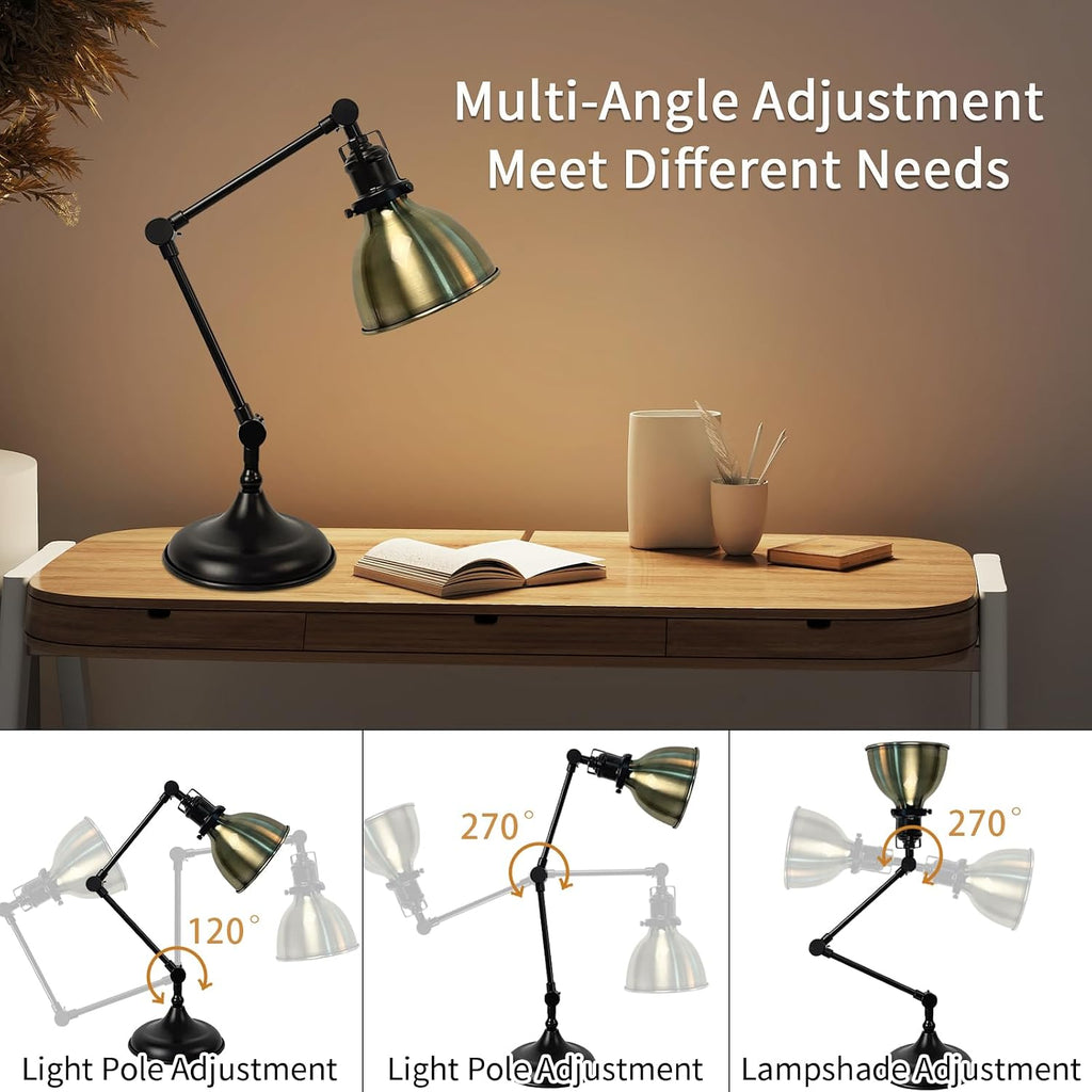 Adjustable Metal Swing Arm Desk Lamp