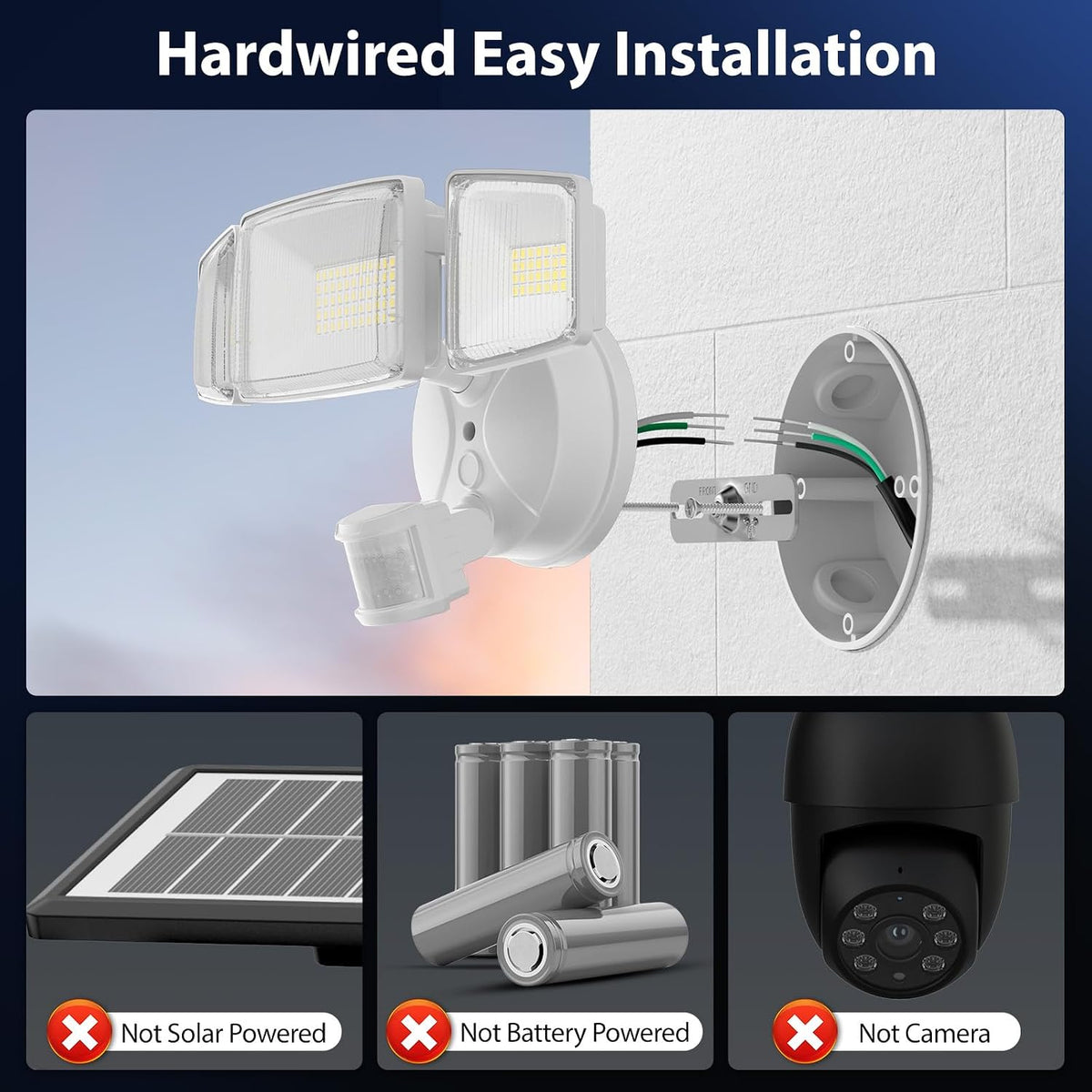 2 Pack 100W Motion Sensor Outdoor Flood Lights