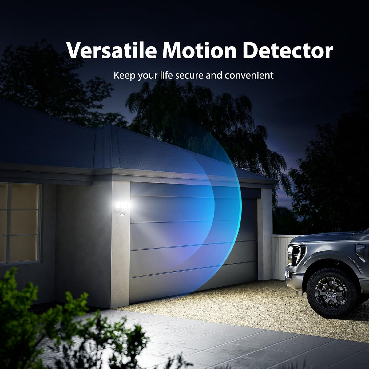 75W Three‑Head Motion Sensor Flood Light