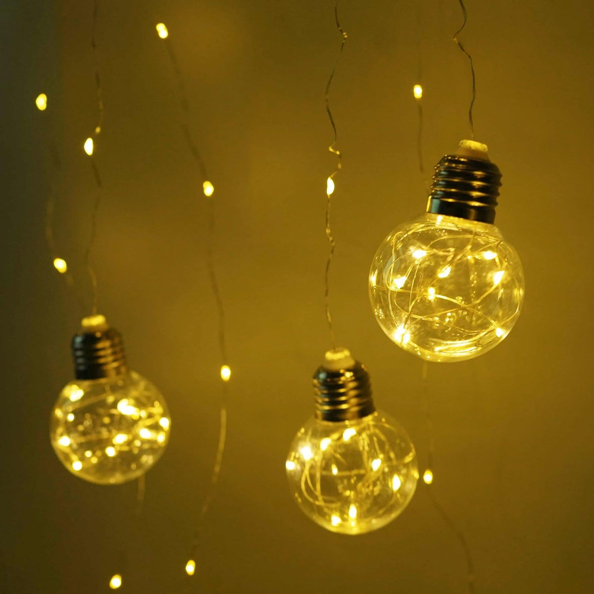 200 LED Edison‑Style Curtain String Lights with Remote