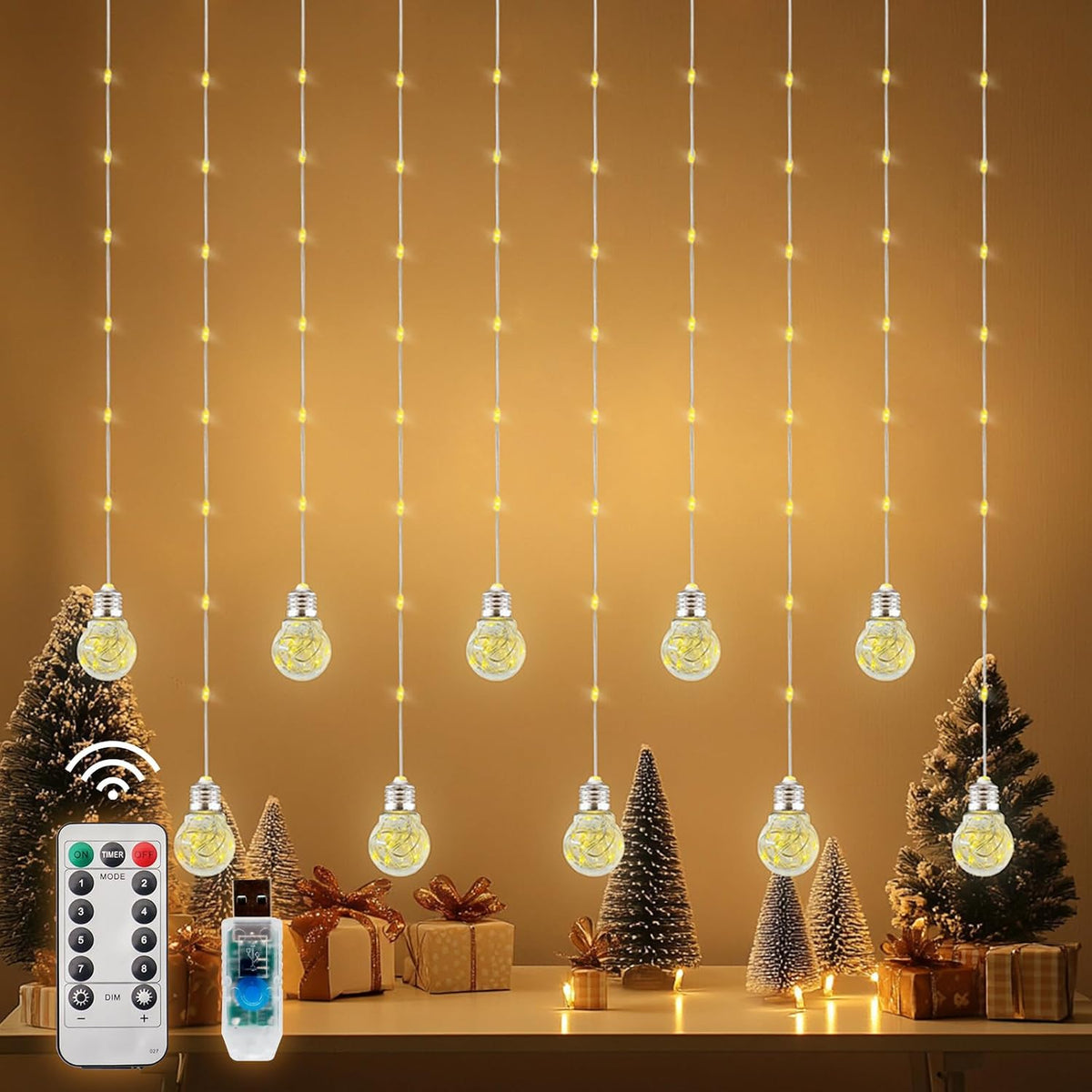 Ball Curtain Lights with Remote