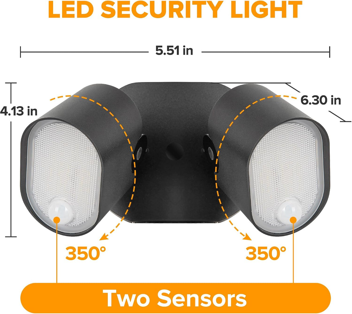 2 Pack 35W Dual‑Sensor Outdoor Flood Lights