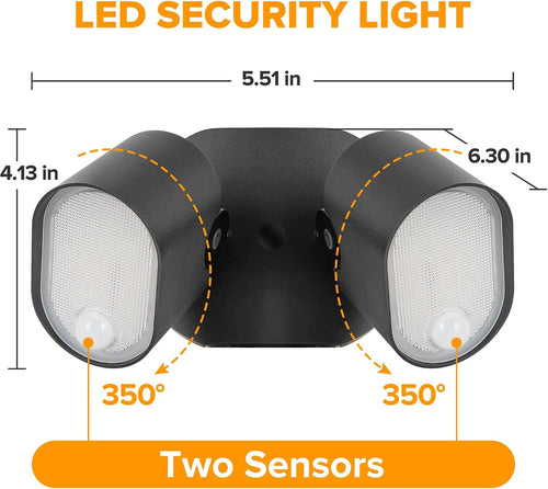 2 Pack 35W Dual‑Sensor Outdoor Flood Lights