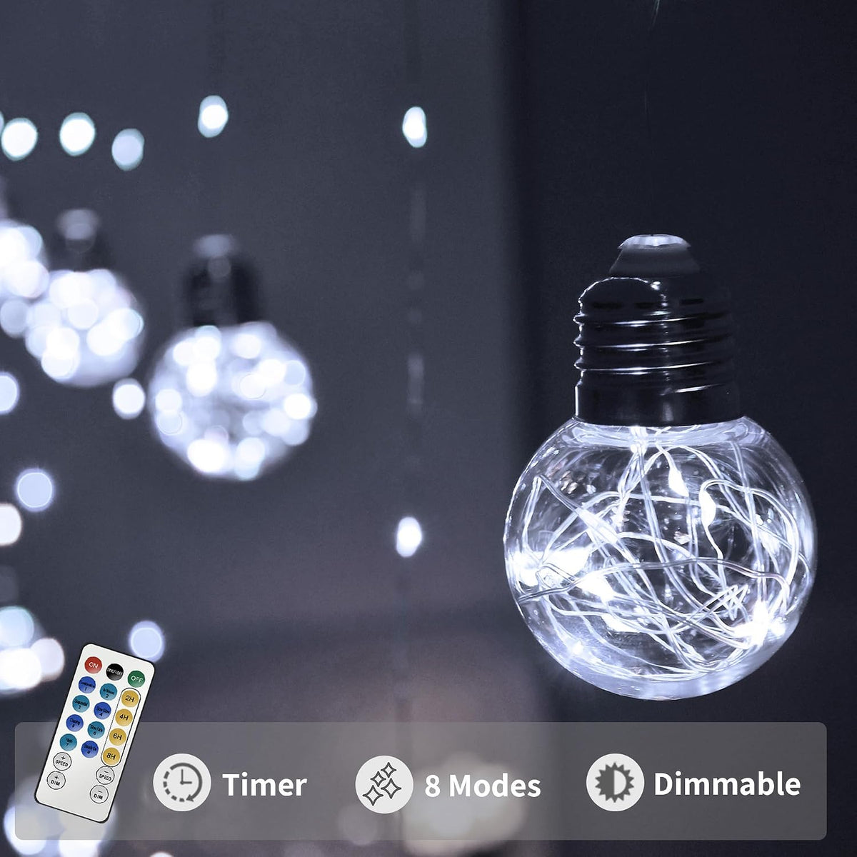 200 LED Curtain String Lights