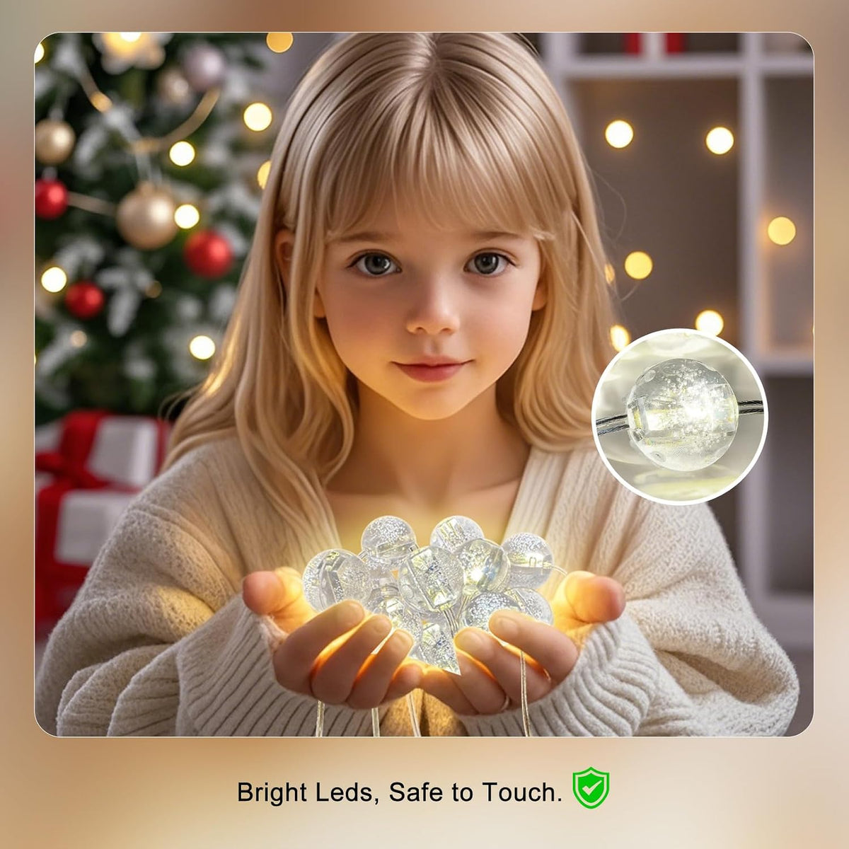 70‑Ball Warm White Curtain Lights with Remote
