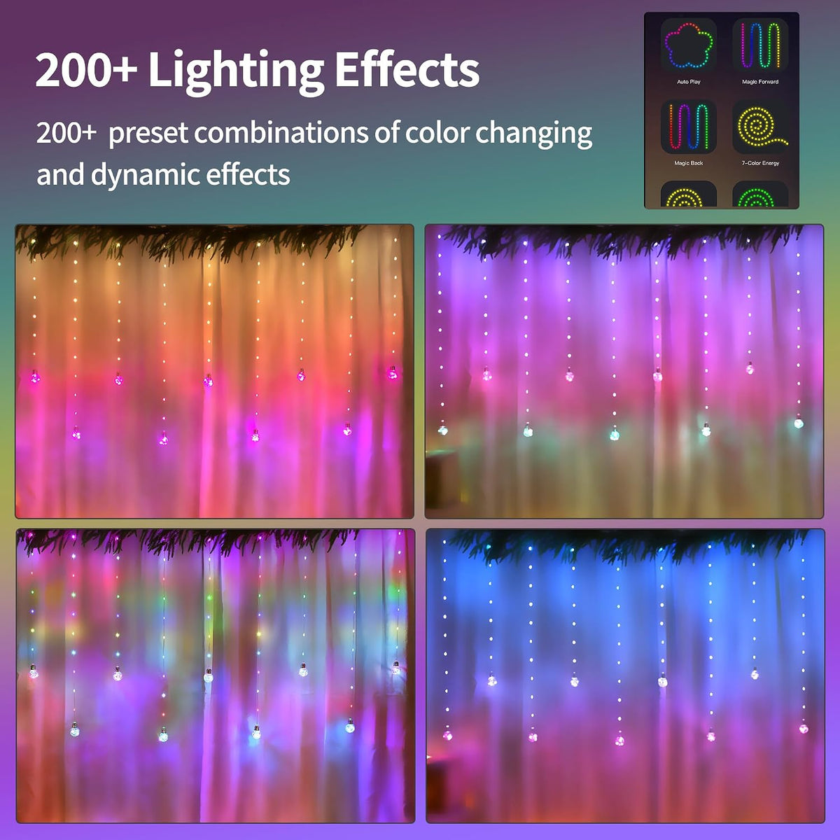 Color‑Changing Wishing Ball Curtain Lights