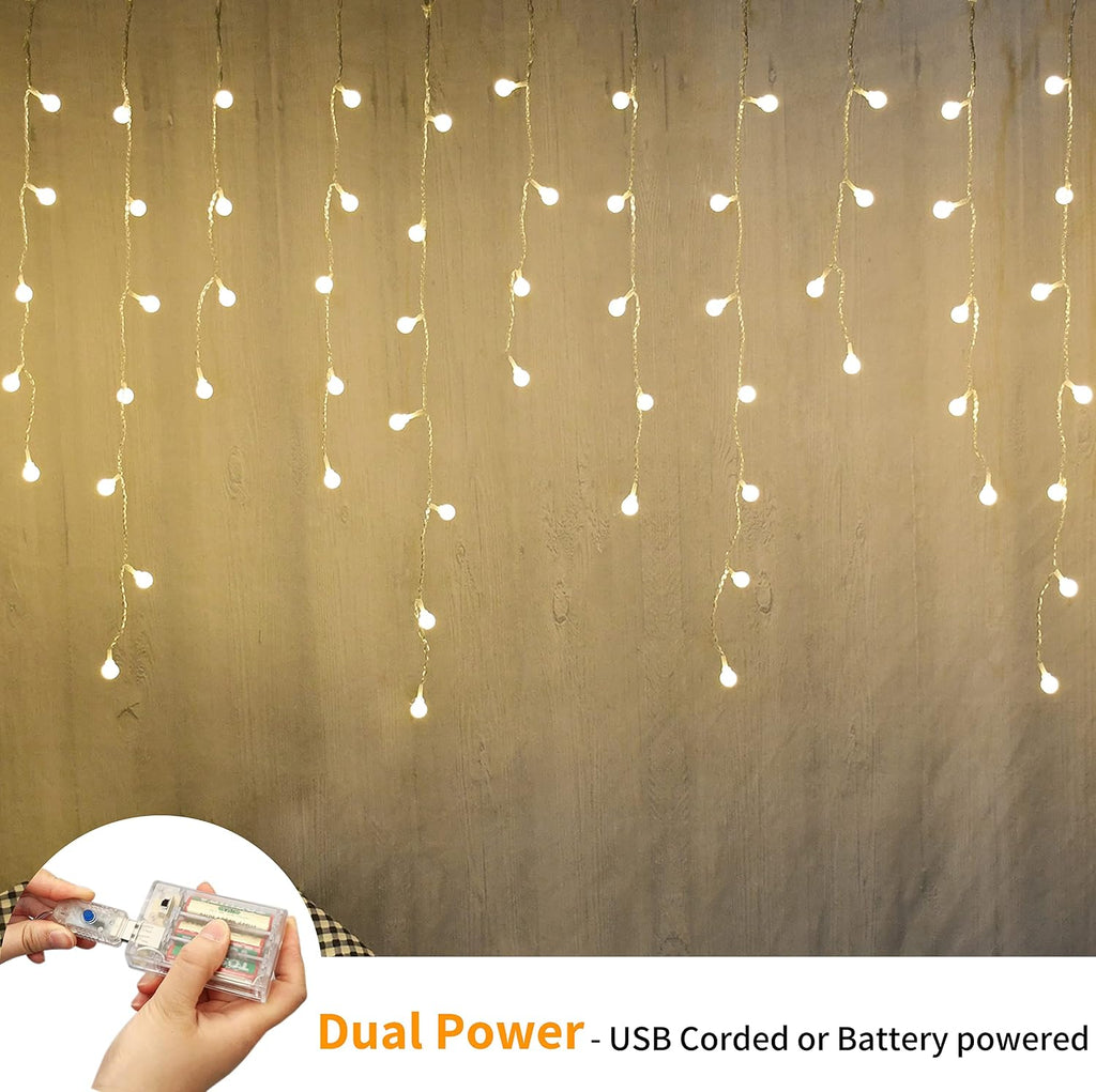 96 LED Globe Curtain Lights