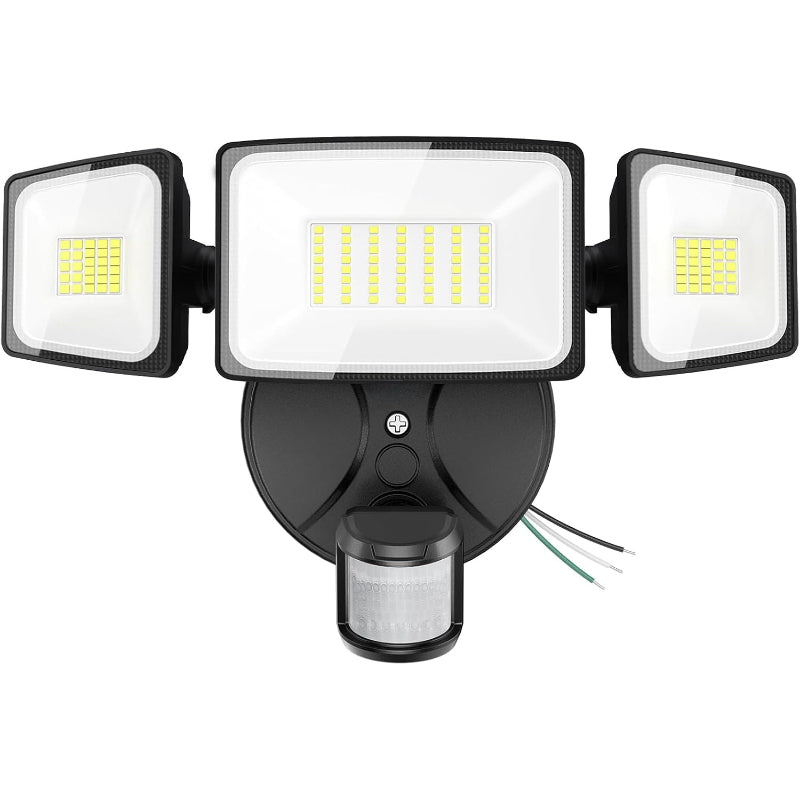 75W Three‑Head Motion Sensor Flood Light